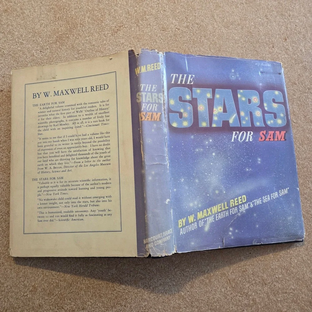 Harcourt Brace The Stars for Sam W Maxwell Reed 1946 Astronomy‎ Hardcover Book